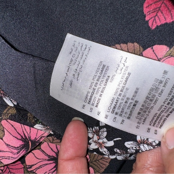 Sandro Pleated Midi Floral Print Black Skirt - Picture 10 of 11